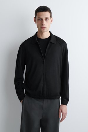 COS Men's Bomber In Jersey Di Lana in Nero