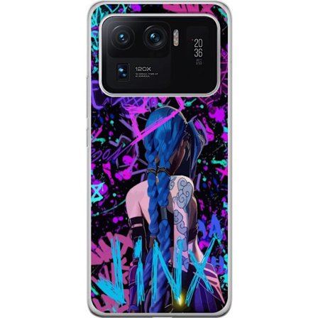 Kompatibelt Mobildeksel til Xiaomi Xiaomi Mi 11 Ultra Fargerik graffitiillustrasjon med en karakter med blått hår i en bygatekunststil