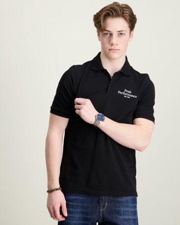 Peak Performance Jr Original Polo Svart Pique Gutt - Kids Brand Store
