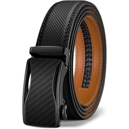 Mænds Ratchet Bælte, Læder Justerbart Glidebælte Til Gave Mænds Kjole Casual 1 3/8", Størrelse Justerbar