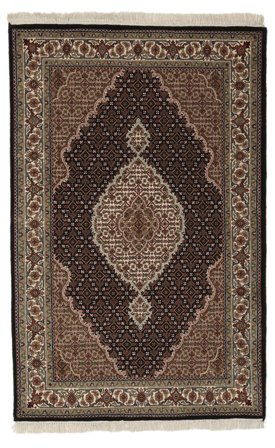 119X185 Tapis D'orient Tabriz Royal Noir/Marron (Laine, Inde)