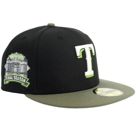 New Era - MLB Svart fitted Keps - Hatstore Exclusive x Texas Rangers 59FIFTY Final Season Black/Olive Green Fitted @ Hatstore