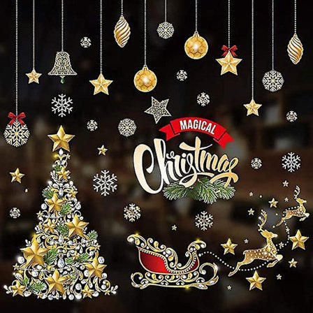 Jouluikkunatarrat Staattiset PVC-Loma-Koristeet