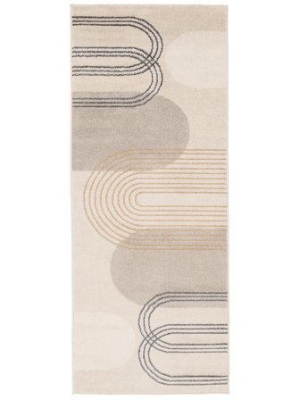 Geometric Amphi Beige/Yellow Runner Rug Small Oeko-Tex