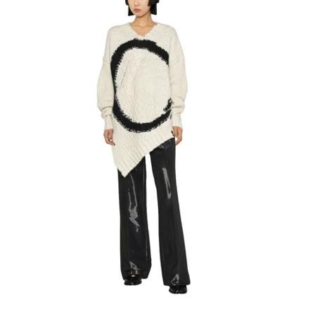 MM6 Maison Margiela Pull Déstructuré Hvid, Dame Striktrøjer