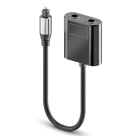 Optisk fiberkabel splitter 2 i 1 til Toslink konverter 24K forgyldte stik til PS5 DVD Digital TV Soundbar Forstærker