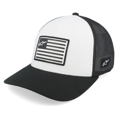 Alpinestars - Vit trucker Keps - Flag White/Black A-Frame Trucker @ Hatstore