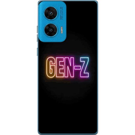 Kompatibel Mobilcover til Motorola Motorola G96 Neontekst Gen Z i farverigt lys mod en mørk baggrund i moderne digital stil