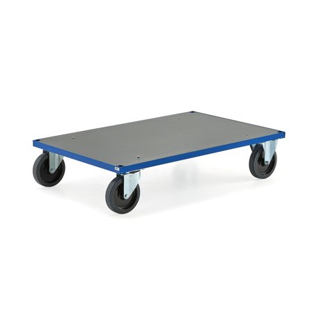 Platform trolley TRANSFER, 1200x800 mm, elastic rubber, no brakes