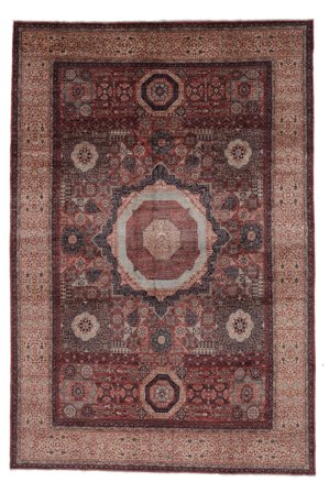 Alfombra Mamluk 289X436 Rojo Oscuro/Negro Grande (Lana, Afganistán)