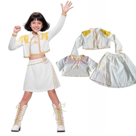 2025 Demon Hunter K-Pop Kostume | Halloween Cosplay Kostume til Piger (Kun top og shorts)