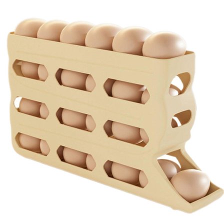 Køleskab 4-lags Æggeholder Automatisk Rullende Æggedispenser Køleskabs Æggeholder Køkken Æggestativ
