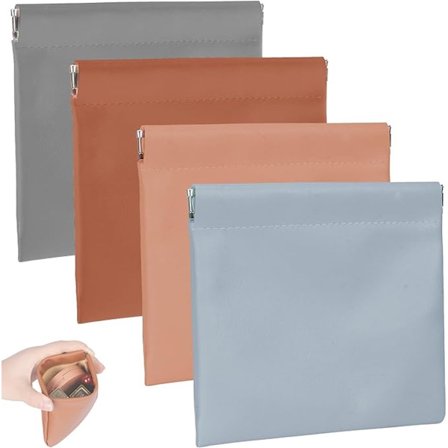 Herre lommebok 4-pakning i blå, brun, lysegrå og aprikos – perfekt gave til kjæreste eller far