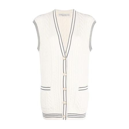 Alessandra Rich, Sleveless Knitwear Wit, Dames, Maat:S,Katoen,streep