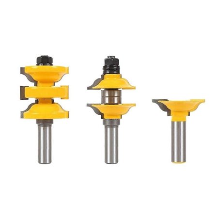 3 stk. Ogee fals- og fyldningsdør fræsersæt til skabslåger 1/2'' skaft