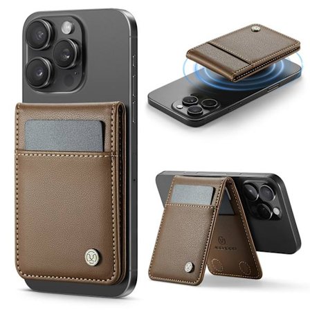 iPhone 17/16/15/14/13 puhelinkotelo Magsafe-korttipidikkeellä, J06 Ruskea