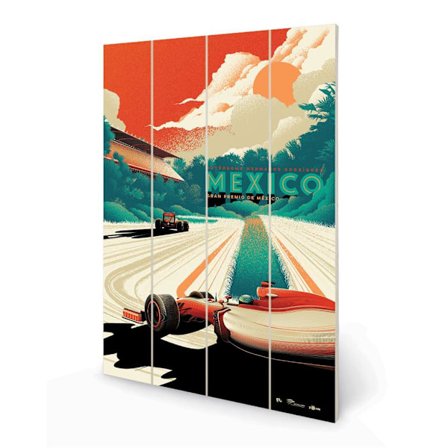 Zoom Mexico Formel 1 Plakett 59cm x 40cm Vit/Orange/Grön