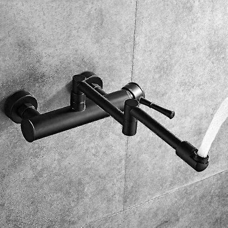 Vægmonteret Køkkenarmatur, Foldbar Teleskopisk, Sort Vægmonteret Armatur, Messing Vægmonteret Armatur, Vægmonteret Blandingsbatteri, Keramisk, 