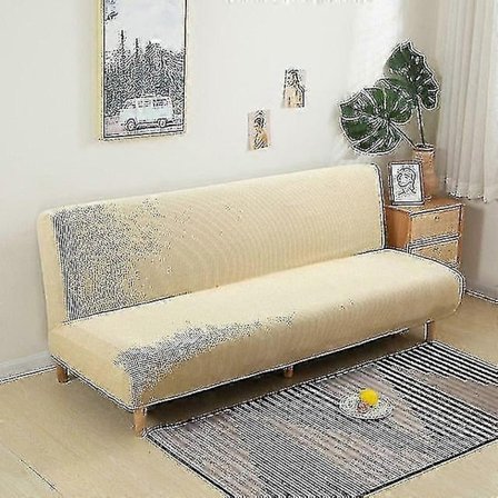 Suuri käsinojaton vuodesohvan päällinen, sohvan suojus ilman käsinojia, joustava taitettava futon-päällinen, pölytiivis, joustava, irrotettava 
