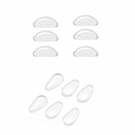 Ögonglasögon näskuddar, 6 par självhäftande halkfria näskuddar med Airbag mjuk silikon näskudde för plastbåge solglasögon bekväma näskuddar