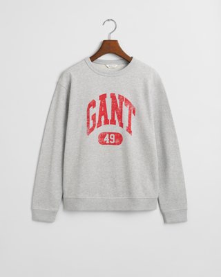 GANT - GANT 49 arch print genser til ungdom light grey melange