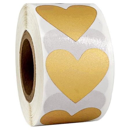 300 Guld Hjerte Skrabe-klistermærker, Hjerteformede Etiketter til Lotterisedler, Kompatible med Bryllup, Overraskelsesfest, Lodseddel-fremstilling