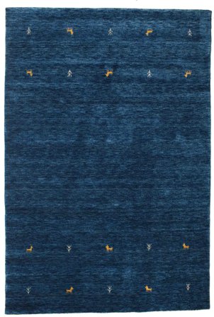 Gabbeh Loom Two Lines 160X230 Bleu Foncé Tapis De Laine