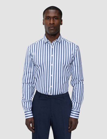 Shaping New Tomorrow - Classic Shirt - Dusky Blue Stripe - Regular Fit - Male - Size XXXL