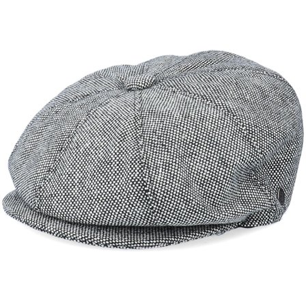 Jaxon & James - Schwarz flatcap Cap - Marl Tweed Newsboy Black Flat Cap @ Hatstore