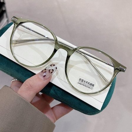 Anti-Blue Light Briller Runde Briller GRØNN