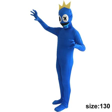Rainbow Friends One Piece Costume For Barn Voksne Blue Monster Wiki Cosplay Skrekkspill Halloween Jumpsuit Festantrekk Med Hodeplagg Style B Size 130