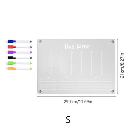 Magnetisk Veckoplaneringstavla Whiteboard Kylskåpsmagnet Daglig Meddelande Schematavla S