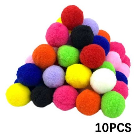 10 stk. Kat Pompom Bolde Til Interaktivt Indendørs Legetøj Interaktive Kattebolde Legetøj Til Indendørs Katte Muli Farve 10 stk.