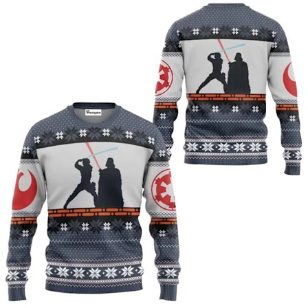 Santa Darth Vader Jule Stygg Genser Star Wars The Mandalorian Herre Pullover Klær Høst Vinter Dame Genser stil 2 stil 2