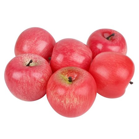 Kunstig eple, realistisk epledekorasjon kjøkken, realistisk kunstig frukt festrekvisita hjeminnredning