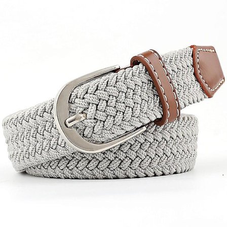 Mænd Dame Elastisk Webbing Flettet Bælter Stræk Spænde Bælte