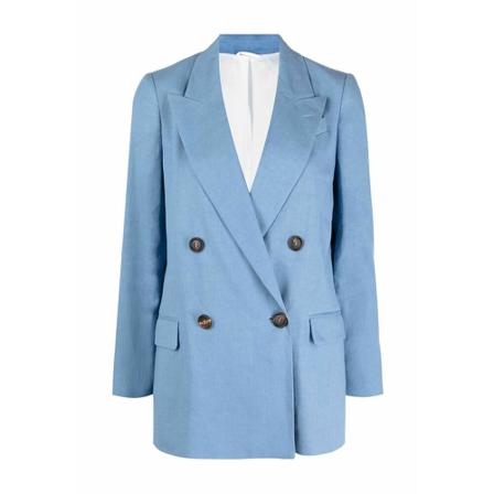 Brunello Cucinelli - Blazer - Blå - Dam - Storlek: M, Dam, Storlek: M