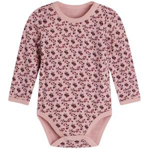 Hust&Claire Badia Printed Baby Body Dusty Rose 74 cm - All in ones - 74 cm - Pink - Junge