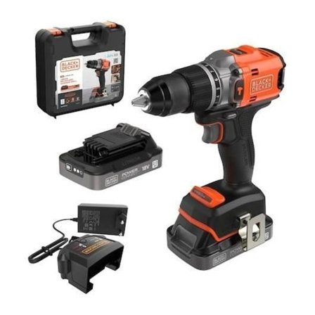 18V Sladdlös Slagborrmaskin + 2 x 2Ah Batterier + Laddare - BLACK&DECKER - BLD683D2XK-QW - Borstlös
