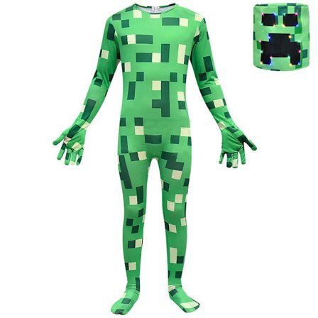 Halloween Cosplay Kostume, Minecraft Creeper Deluxe Kostume til Drenge. Til Halloween, Jul og Fødselsdag Gave til Børn