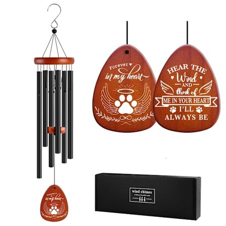 Tuulikellot lemmikkikoiran menetyksen johdosta, Koiran muistolahja, Lemmikin muistotuulikellot, Lemmikkien kuoleman surunvalittelulahja ystäville