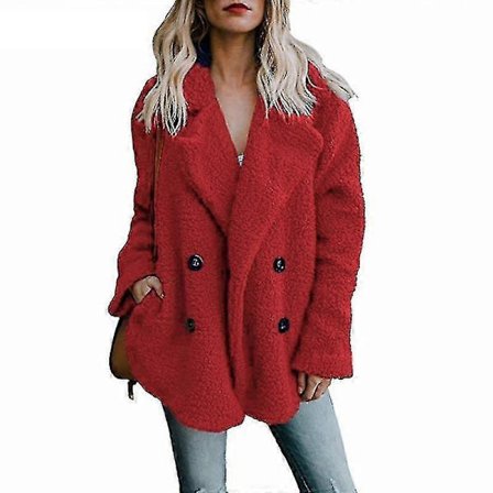 Teddy Frakke Kvinder Kunstpels Langærmet Fluffy Jakker