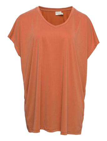 Kclina V-Neck Tshirt Orange Kaffe Curve