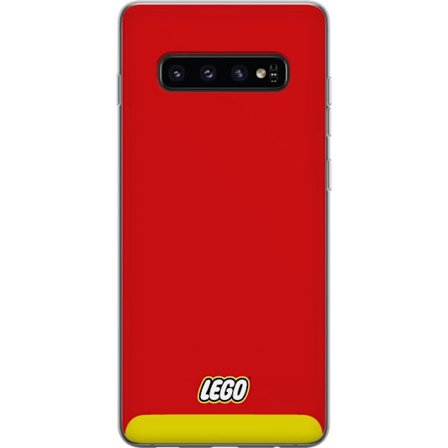 Kompatibelt Mobilskal till Samsung Samsung Galaxy S10 Lego Röd Gul Poster Byggklossar Officiell Logotyp Leksaker Retro Vintage Design Klassiskt Leksa