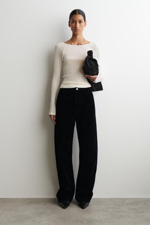 COS Women's Silk Long Sleeve Top in White