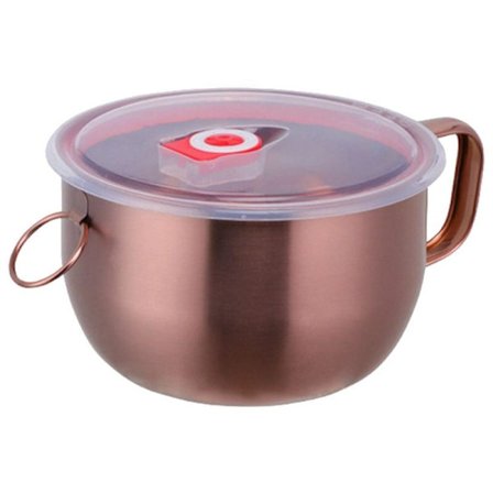 Multifunktionel nuddelskål med håndtag ring salat instant nuddelskål madbeholder køkken bordservice-rose guld