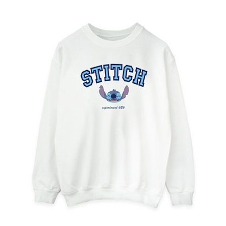 Disney Dam/Dam Lilo Och Stitch Collegial Sweatshirt M Vit