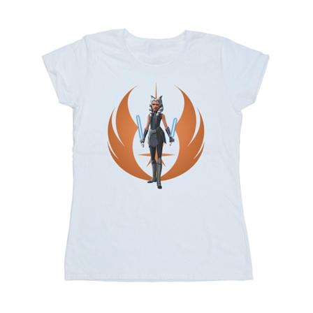Star Wars Dam/Kvinnor Klonkrigen Ahsoka Rebell Pose Bomull T-shirt XL Vit White XL