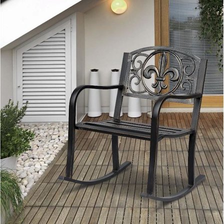 Rootz keinutuoli - Puutarhatuoli - Metalli - Pronssi - Antiikki - Teräs - Valurauta - Ergonominen - 60 x 73 x 85 cm