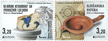 Bosnien Herzegovina - EUROPA 2025 Nationale arkæologiske opdagelser - Postfrisk sæt 2v